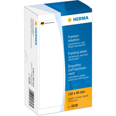 Afbeelding van Frankeeretiket HERMA 4328 dubbel 130x40mm 500stuks