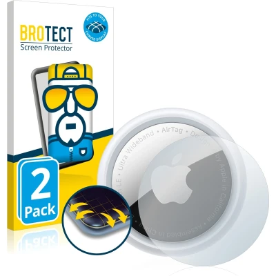 Afbeelding van BROTECT Screenprotector voor Apple AirTag Folie Beschermfolie transparant volledig dekking (2 Stuks)