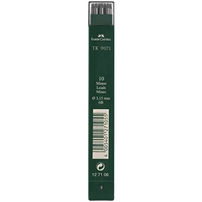 Afbeelding van potloodstiftjes Faber Castell TK9071 3,15mm 6B