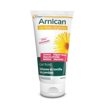 Image de ARNICAN Gel froid cosmétique à base d&#039;arnica, de menthol et d&#039;extraits plantes Effet drainant Délasse tonifie les jambes Tube 150 ml