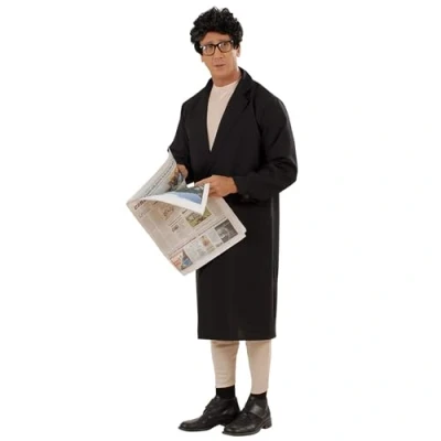 Afbeelding van Widmann Potloodventer &amp; Travestiet Kostuum Vieze Man zwart,beige Small Carnavalskleding Verkleedkleding