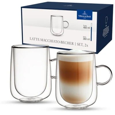 Afbeelding van Villeroy &amp; Boch Dubbelwandig Latte Macchiato Glas 36 Cl Set Van 2 Transparant