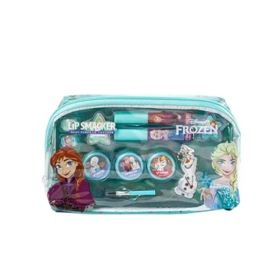 Afbeelding van Lip Smacker Frozen Essentiële make uptas, up cadeauset voor kinderen met lipgloss, glinsterende crèmes, applicatoren en accessoires