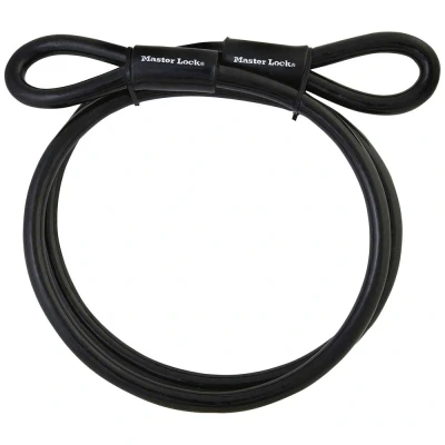 Afbeelding van MasterLock Staalkabel met lussen 3m x Ø10mm zwart vinyl