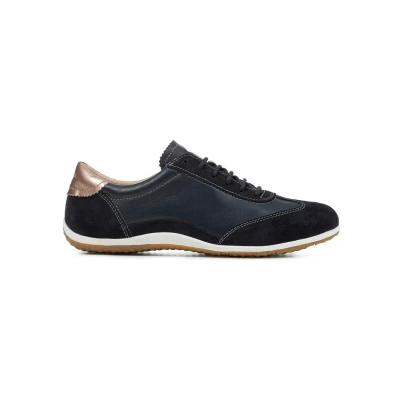 Afbeelding van Geox D VEGA Sneakers laag, Dames, Maat: 38, Navy blue Leer/ synthetisch