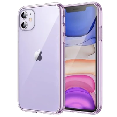 Afbeelding van JETech Beschermhoes voor iPhone 11 (2019) 6,1 inch, schokbestendig, krasbestendig, transparant, violet
