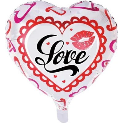 Afbeelding van Folie ballon &quot;Love&quot; Red Lips 45cm leeg