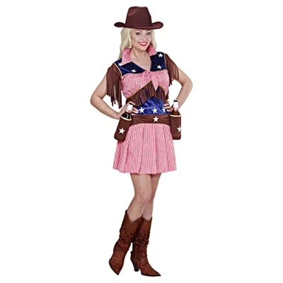 Afbeelding van Widmann Cowboy &amp; Cowgirl Kostuum Western Rodeo Vrouw Rood, Bruin Small Carnavalskleding Verkleedkleding