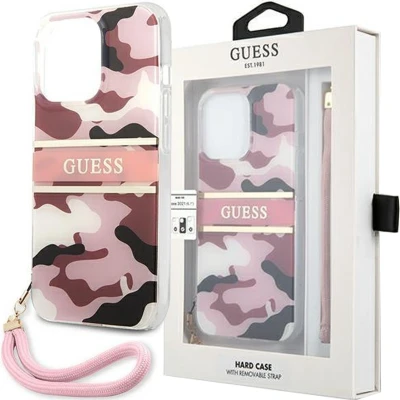 Afbeelding van Guess GUHCP13XKCABPI iPhone 13 Pro Max 6.7 roze/roze hardcase Camo Strap Collection