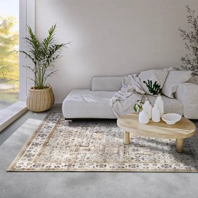 Afbeelding van Vloerkleed Saveh 120x160cm Creme, Goud 123vloerkleed.nl is de online webshop voor vloerkleden en woonaccessoires.