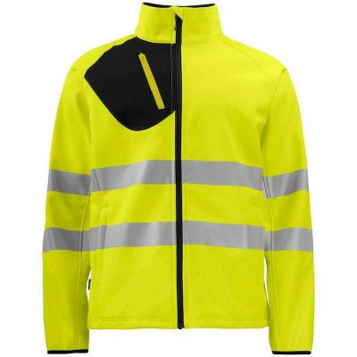 Afbeelding van ProJob 6432 SIGNALISATIE SOFTSHELL EN ISO 20471 KLASSE 3 646432 Geel/Zwart M