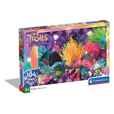 Afbeelding van Clementoni Puzzel 104 Stukjes Brilliant Trolls 3, Kinderpuzzels, 6 8 jaar, 20191