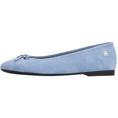 Afbeelding van Tommy Hilfiger Ballerina&#039;s, Dames, Maat: 41, Brisk blue Veloursleer