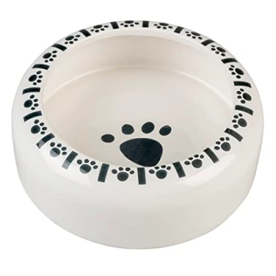 Afbeelding van Duvoplus Voerbak Knaagdier Eetkom Stone Bunny Paw L 750ml 16x16x6cm Wit/zwart 1st