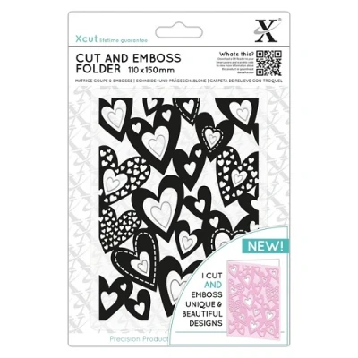 Afbeelding van 110 x 150mm Cut &amp; Emboss Folder Multi Hearts