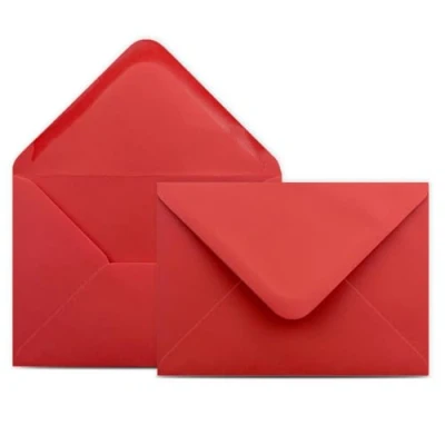 Afbeelding van Colours 4 you Enveloppen, 500 stuks, DIN C6, rood, 11,4 x 16,2 cm, enveloppen met 100 g/m², natte sluiting, puntige klep, zonder venster