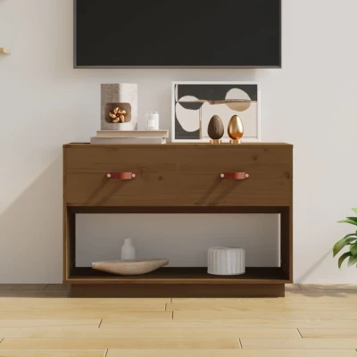 Afbeelding van Tv meubel 90x40x60 cm massief grenenhout honingbruin