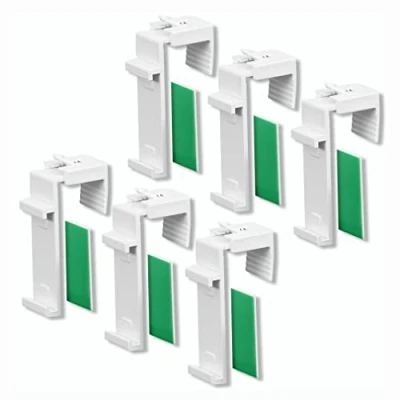 Afbeelding van KLEMMFLEX Klemhouder voor Klemmfix rolgordijn, dubbel/duo, zonder, 6 stuks, als reserveonderdeel ophanging, bevestiging aan pvc, houten raam, deurblad