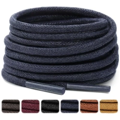 Afbeelding van Stepace Ronde veters, gewaxt, 2 paar, 6 kleuren, diameter 2,5 3 mm, Donkerblauw