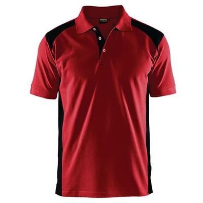Image de Polo piqué rouge et noir