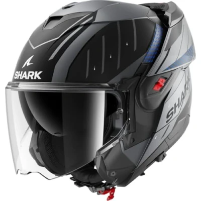 Afbeelding van Shark Oxo System Rydger Motorhelm Mat Antraciet Blauw Zwart (L)
