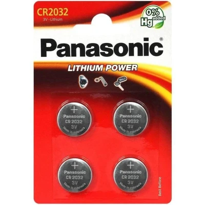 Afbeelding van CR2032 Lithium knoopcel 4 stuks Panasonic