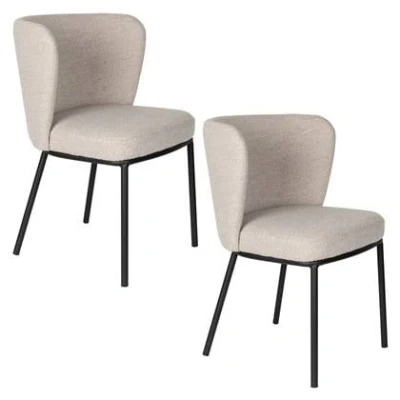 Afbeelding van Housecraft Living Guus Eetkamerstoelen Beige Set van 2