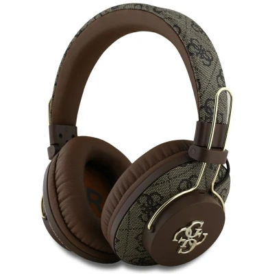 Afbeelding van CG Mobile Guess Bluetooth ENC Metal 4G on ear hoofdtelefoon Logo (bruin)