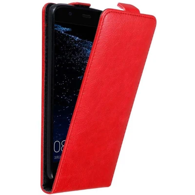 Afbeelding van Cadorabo Hoesje geschikt voor Huawei P10 LITE in APPEL ROOD Beschermhoes flip design Case Cover met magnetische sluiting