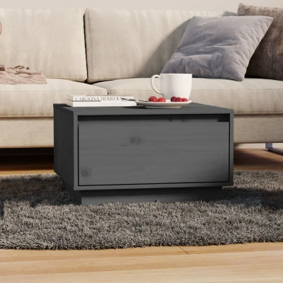 Afbeelding van Salontafel 55x56x32 cm massief grenenhout grijs