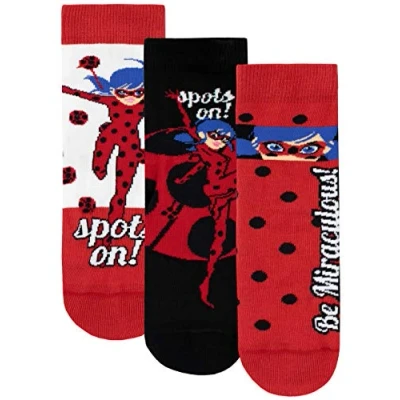 Afbeelding van Miraculous Ladybug sokken voor meisjes, verpakking van 3 stuks, Meerkleurig