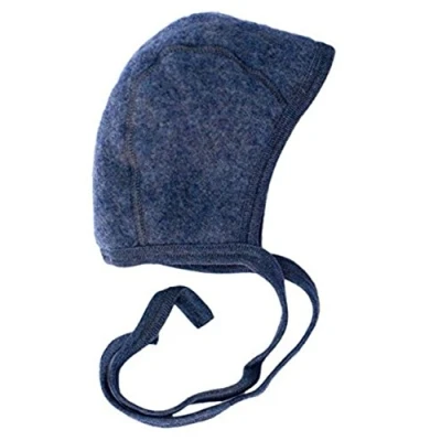 Afbeelding van Engel Natur Mutsje van wol fleece donkerblauw maat 50 56 (hoofdomvang 36 41 cm)