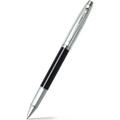 Afbeelding van Sheaffer rollerball 100 E9313 Glossy black barrel brushed chrome cap nickel plated SF E1931351