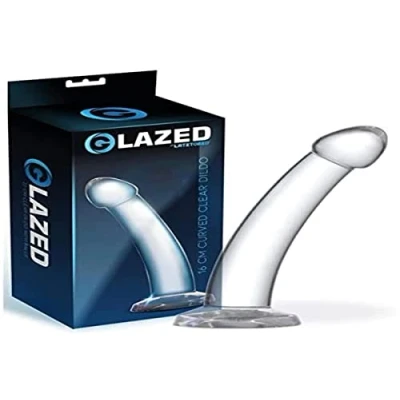 Afbeelding van GLAZED Curved Dildo Crystal Material 16 Cm