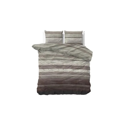 Afbeelding van Flanellen Dekbedovertrek Marcus Tweepersoons (200x200 cm) Bruin &amp; Taupe Dessin: Modern Sleeptime Elegance Dekbed Discounter.nl