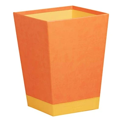 Afbeelding van RHODIA 318924C prullenmand Tangerine 24 x 32 cm oranje kunstleer buitenkant collectie Home Office Rhodiarama organisatie voor kantoor en opslag design