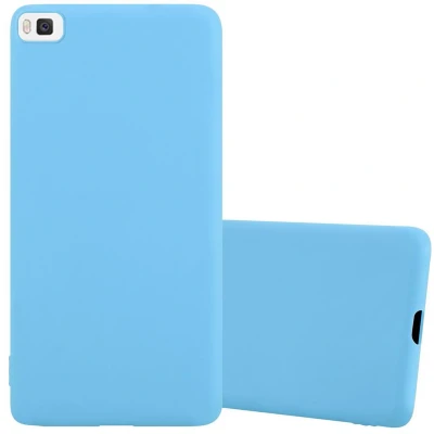 Afbeelding van Cadorabo Hoesje geschikt voor Huawei P8 in CANDY BLAUW Beschermhoes gemaakt van flexibel TPU silicone Case Cover