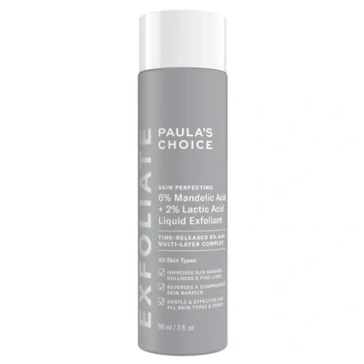 Afbeelding van Paula&#039;s Choice SKIN PERFECTING 6% Mandelic Acid + 2% Lactic AHA Peeling Vermindert zichtbaar rimpels en fijne lijntjes met amandelzuur melkzuur alle huidtypes 88 ml