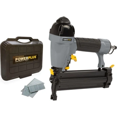 Afbeelding van Powerplus POWAIR0312 Pneumatische tacker Max. druk: 8.3bar Incl. 1000 nieten en spijkers