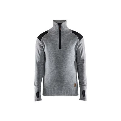 Afbeelding van Blaklader Wollen sweater 4630 1071 Grijs mêlee/Donkergrijs XS