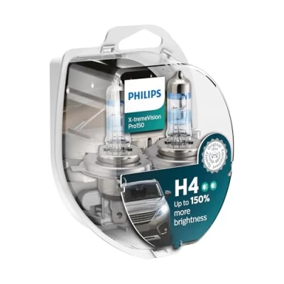 Image de Philips automotive lighting X tremeVision Pro150 H4 lampe pour éclairage avant +150%, set de 2 Blanc