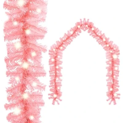 Afbeelding van Kerstslinger met LED lampjes 5 m roze