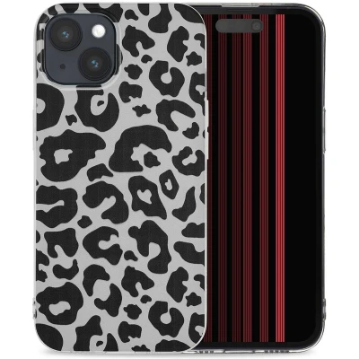 Afbeelding van iMoshion hoesje Geschikt voor iPhone 15 Siliconen Design Goud / Leopard Transparent