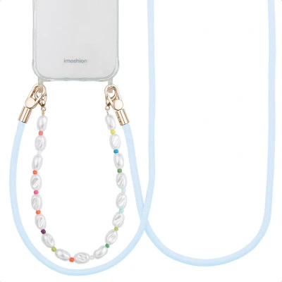 Afbeelding van imoshion Universeel Telefoonkoord with Pearls Telefoon Ketting GSM Koord geschikt voor iPhone en Samsung Lichtblauw
