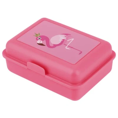 Afbeelding van Baagl broodtrommel voor kinderen, meisjes, jongens, kleuterschool, broodtrommel, brooddoos, snackbox (flamingo)