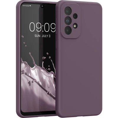 Afbeelding van kwmobile telefoonhoesje geschikt voor Samsung Galaxy A33 5G Hoesje met siliconen coating Smartphone case in Bleke iris
