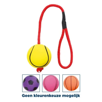 Afbeelding van Trixie Sportbal Aan Touw Schuimrubber Drijvend Assorti 6X6X30 CM