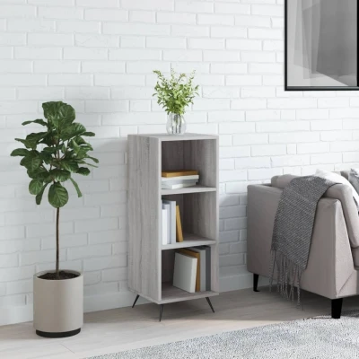 Afbeelding van Schappenkast 34,5x32,5x90 cm bewerkt hout grijs sonoma eiken