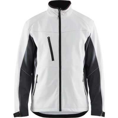 Afbeelding van Blaklader Softshell Jack 4950 2516 Mannen Wit/Donkergrijs XS