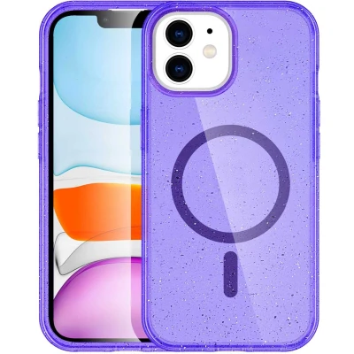 Afbeelding van imoshion Hoesje Geschikt voor iPhone 12 / Pro Sparkle Backcover MagSafe Paars
